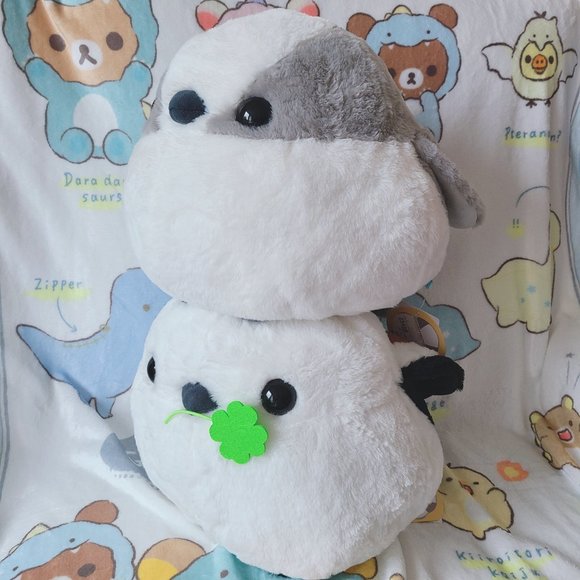 Fuku Fuku Shimaenaga Friends - Fluffy Good Luck Plushies (GREY - Hina Chan) - Picture 9 of 9